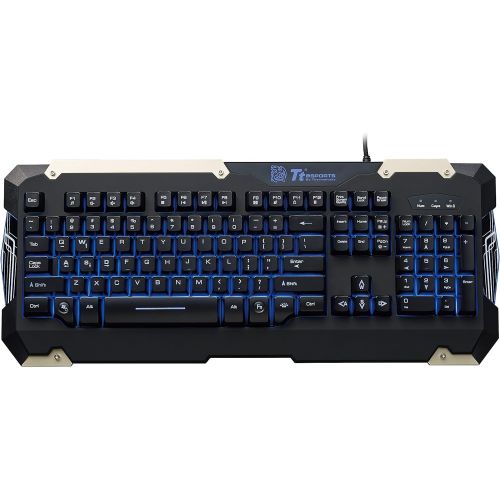  Thermaltake Tt eSPORTS Commander Blue LED Backlighting Mechanical Keycaps Membrane Gaming Keyboard & 2400 DPI Blue LED Optical Gaming Mouse Combo KB-CMC-PLBLUS-01