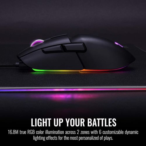  Thermaltake Argent M5 Gaming Mouse, 16.8M RGB Color Software Enabled, 8 Customizable Dynamic Lighting Effects, PIXART PMW-3389 Optical Sensor, DPI Adjustments Up to 16,000. GMO-TMF