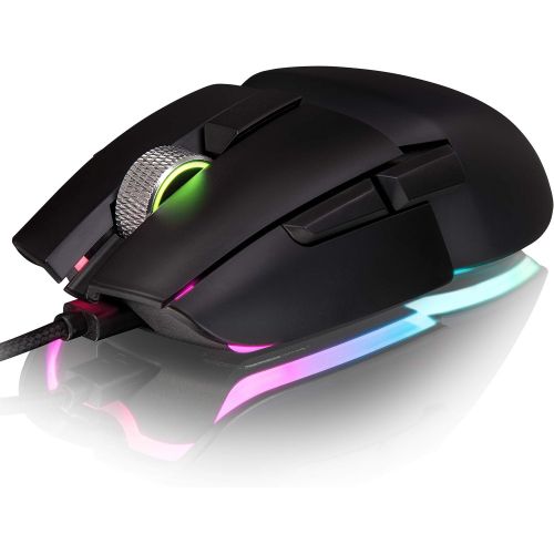  Thermaltake Argent M5 Gaming Mouse, 16.8M RGB Color Software Enabled, 8 Customizable Dynamic Lighting Effects, PIXART PMW-3389 Optical Sensor, DPI Adjustments Up to 16,000. GMO-TMF