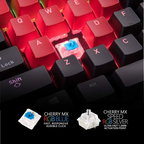  Thermaltake Level 20 RGB Titanium Aluminum Gaming Keyboard Cherry MX Silver Switches, 16.8M Color RGB, 32 Color zone options, support Alexa Voice Control, Razer Chroma Sync compati
