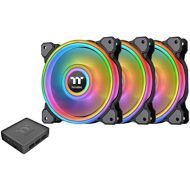 Thermaltake Riing Quad 120mm 16.8 Million RGB Color (Alexa, Razer Chroma) Software Enabled 4 Light Rings 54 Addressable LED 9 Blades Hydraulic Bearing Case/Radiator Fan CL-F088-PL1