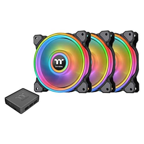  Thermaltake Riing Quad 120mm 16.8 Million RGB Color (Alexa, Razer Chroma) Software Enabled 4 Light Rings 54 Addressable LED 9 Blades Hydraulic Bearing Case/Radiator Fan CL-F088-PL1