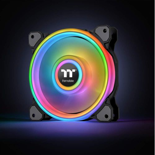  Thermaltake Riing Quad 120mm 16.8 Million RGB Color (Alexa, Razer Chroma) Software Enabled 4 Light Rings 54 Addressable LED 9 Blades Hydraulic Bearing Case/Radiator Fan CL-F088-PL1