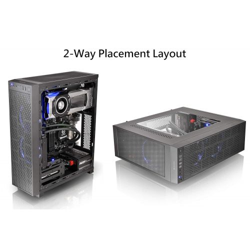  Thermaltake Versa J23 Tempered Glass RGB Edition 12V MB Sync Capable ATX Mid-Tower Chassis with 3 120mm 12V RGB Fan + 1 Black 120mm Rear Fan Pre-Installed CA-1L6-00M1WN-01