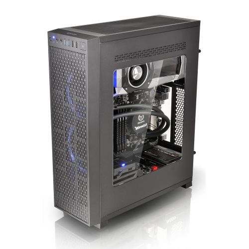  Thermaltake Versa J23 Tempered Glass RGB Edition 12V MB Sync Capable ATX Mid-Tower Chassis with 3 120mm 12V RGB Fan + 1 Black 120mm Rear Fan Pre-Installed CA-1L6-00M1WN-01