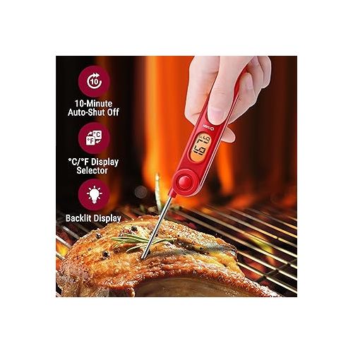  ThermoPro TP-03B Digital Meat Thermometer for Cooking Kitchen Food Candy Instant Read Thermometer with Backlight and Magnet for Oil Deep Fry BBQ Grill Smoker Thermometer