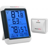 [아마존 핫딜]  [아마존핫딜]ThermoPro TP65 Indoor Outdoor Thermometer Digital Wireless Hygrometer Temperature and Humidity Monitor with Jumbo Touchscreen and Backlight outdoor thermometers, 200ft/60m Range