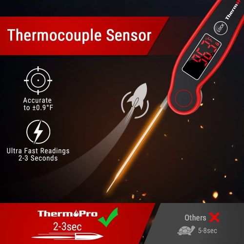  [아마존 핫딜]  [아마존핫딜]ThermoPro TP19 Waterproof Digital Meat Thermometer for Grilling with Ambidextrous Backlit & Thermocouple Instant Read Thermometer Kitchen Cooking Food Thermometer for Candy Water O