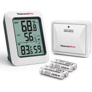 [아마존 핫딜] [아마존핫딜]ThermoPro TP-60S Digital Hygrometer Indoor Outdoor Thermometer Humidity Monitor, with Temperature Gauge Meter, Wireless, 200ft/60m Range, Thermometer & Hygrometer