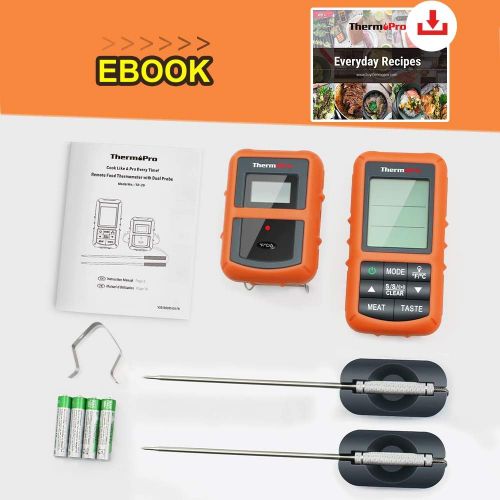  [아마존 핫딜] [아마존핫딜]ThermoPro TP20 Wireless Remote Digital Cooking Food Meat Thermometer with Dual Probe for Smoker Grill BBQ Thermometer