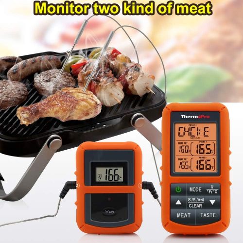  [아마존 핫딜] [아마존핫딜]ThermoPro TP20 Wireless Remote Digital Cooking Food Meat Thermometer with Dual Probe for Smoker Grill BBQ Thermometer