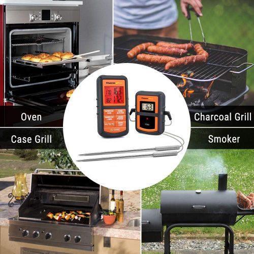  [아마존 핫딜] [아마존핫딜]ThermoPro TP-08S Wireless Remote Digital Cooking Meat Thermometer Dual Probe for Grilling Smoker BBQ Food Thermometer - Monitors Food from 300 Feet Away