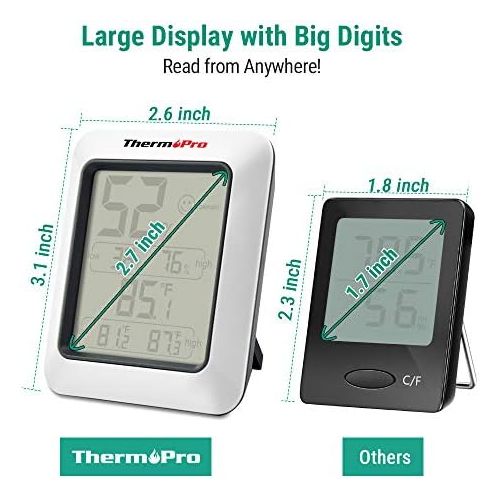  [아마존베스트]ThermoPro TP50 Digital Hygrometer Indoor Thermometer Room Thermometer and Humidity Gauge with Temperature Humidity Monitor