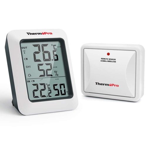  [아마존 핫딜]  [아마존핫딜]ThermoPro TP60S Funk Thermo-Hygrometer Thermometer Hygrometer Klima-Monitor Funkwetterstation mit Funk-Aussensensor, Reichweite bis zu 60m