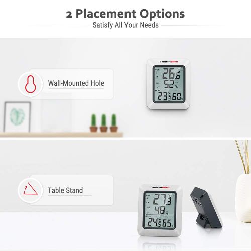  [아마존 핫딜]  [아마존핫딜]ThermoPro TP60S Funk Thermo-Hygrometer Thermometer Hygrometer Klima-Monitor Funkwetterstation mit Funk-Aussensensor, Reichweite bis zu 60m