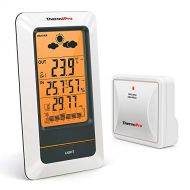 [아마존핫딜]ThermoPro TP67 Wetterstation Funk mit wasserfestem Aussensensor und Wettervorhersage Digital Thermometer Hygrometer Barometer fuer Innen und Aussentemperaturanzeige