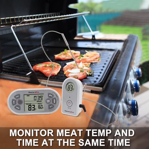 ThermoPro TP21 Digital Wireless Meat Cooking BBQ Thermometer for Grilling Smoker Oven Thermometer with 8.5‘’ Upgraded Super Long Probe