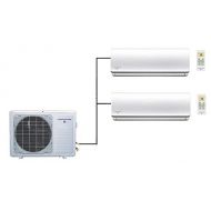 Thermocore T322D-H224 9X2 18000 BTU 21 Seer Energy Star Ductless Mini Split Air Conditioner, Dual Zone, White