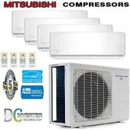 Thermocore 45000 BTU Quad Zone Ductless Split Air Conditioner Heat Pump, 9000 + 12000 x 3