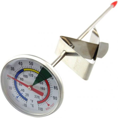  Thermometer World Milchthermometer und 600 ml Milchkannchen fuer perfekte Barista-Stil, ideal fuer Milchkaffee, Cappuccino