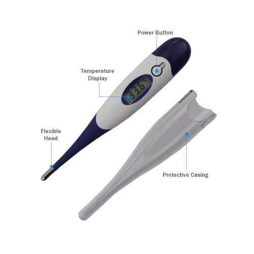  Thermometer World Oralthermometer, schnelles und genaues digitales Thermometer fuer Babys, Kinder, Erwachsene, rektale Messung, 25 Messungen