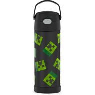 THERMOS FUNTAINER 16 Ounce Stainless Steel Vacuum Insulated Bottle with Wide Spout Lid, Minecraft
