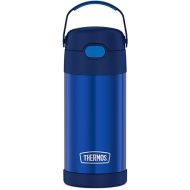 THERMOS FUNTAINER 12 Ounce Stainless Steel Vacuum Insulated Kids Straw Bottle, Blue