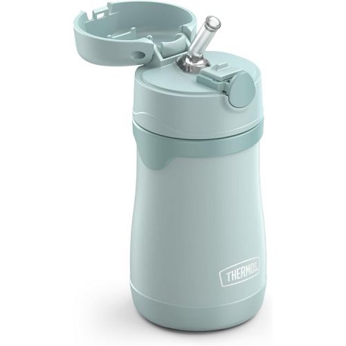 써모스 THERMOS BABY 10 ounce Stainless Steel Vacuum Insulated Straw Bottle, Mint