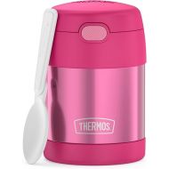 THERMOS FUNTAINER Insulated Food Jar - 10 Ounce, Pink - Kid Friendly Food Jar with Foldable Spoon