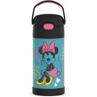 THERMOS FUNTAINER 12 Ounce Stainless Steel Vacuum Insulated Kids Straw Bottle, Minnie Mouse