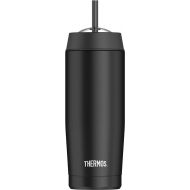 Thermos 18 Ounce Vacuum Insulated Cold Cup with Straw, Black