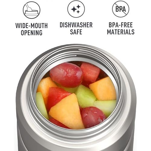 써모스 THERMOS Stainless King Vacuum-Insulated Food Jar, 24 Ounce, Matte Steel