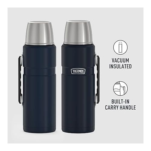 써모스 THERMOS Stainless King Vacuum-Insulated Beverage Bottle, 68 Ounce, Midnight Blue