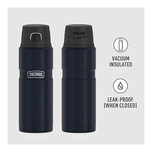 써모스 THERMOS Stainless King Vacuum-Insulated Drink Bottle, 24 Ounce, Midnight Blue