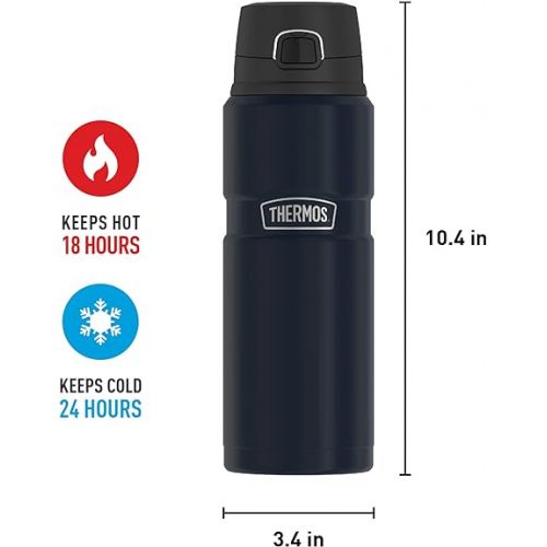 써모스 THERMOS Stainless King Vacuum-Insulated Drink Bottle, 24 Ounce, Midnight Blue