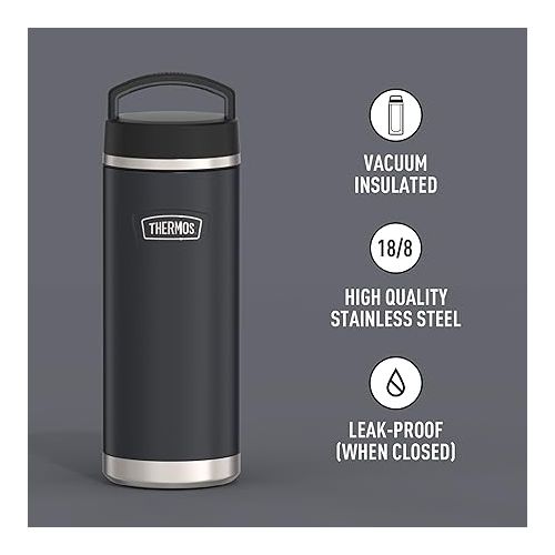 써모스 ICON SERIES BY THERMOS Stainless Steel Water Bottle with Screw Top Lid, 32 Ounce, Granite