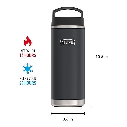 써모스 ICON SERIES BY THERMOS Stainless Steel Water Bottle with Screw Top Lid, 32 Ounce, Granite