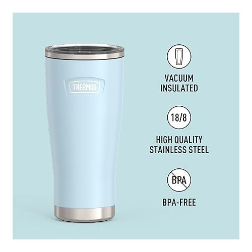 써모스 THERMOS ICON SERIES Stainless Steel Cold Tumbler with Slide Lock, 24 Ounce, Glacier