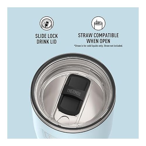 써모스 THERMOS ICON SERIES Stainless Steel Cold Tumbler with Slide Lock, 24 Ounce, Glacier