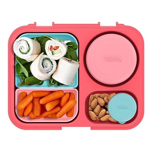 써모스 THERMOS Kids Freestyle 8 Piece Food Storage Kit, Pink/Peach