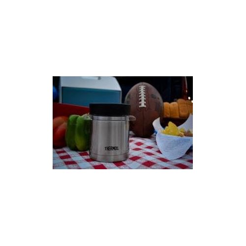 써모스 Thermos Food Jar with Microwavable Container, 12-Ounce, Stainless Steel