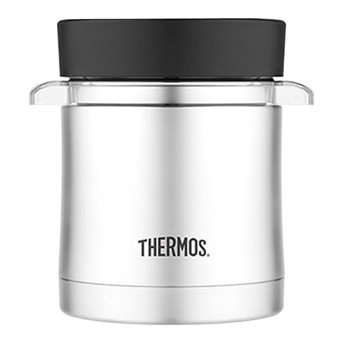 써모스 Thermos Food Jar with Microwavable Container, 12-Ounce, Stainless Steel