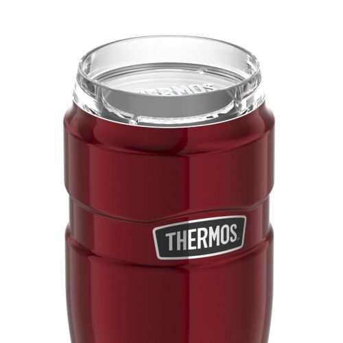 써모스 Thermos Stainless King 32 oz Travel Tumbler with 360 Degree Drink Lid, Cranberry