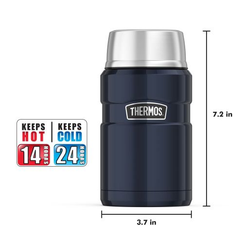 써모스 Thermos Stainless King 24 Ounce Food Jar, Midnight Blue