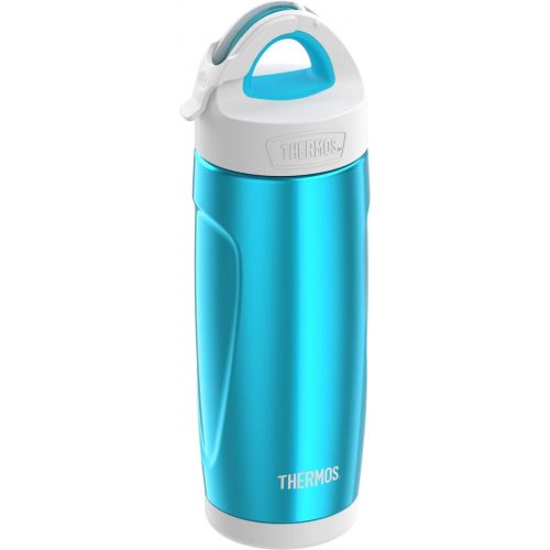 써모스 Thermos THERMOS Vacuum Insulated Stainless Steel Sport Bottle with Covered Straw, 18-Ounce, Teal