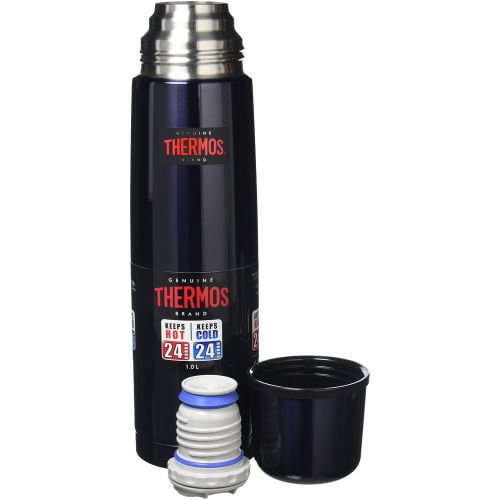 써모스 Thermos Edelstahl-Thermosflasche, leicht und kompakt, 1Liter, Mitternachtsblau