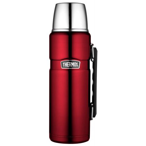 써모스 Thermos Thermoskanne/ Thermosflasche fuer Lebensmittel, 1,2 l, Edelstahl, Rot