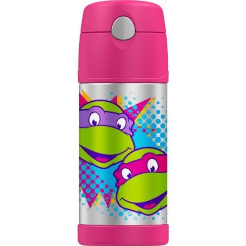 써모스 Thermos Teenage Mutant Ninja Turtle Stainless Steel Funtainer Hydration Bottle - 12 Ounce (Pink)