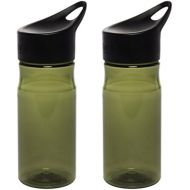 Intak Thermos Water Bottle (2 Pack) Set 18oz Portable Plastic Hydration With Water Bottle Cap Handle