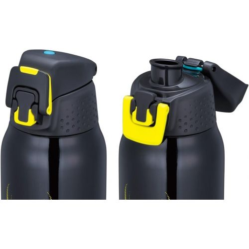 써모스 Thermos vacuum insulation sports bottle [one-touch open type] 1.0L black yellow FFZ-1001F BKY